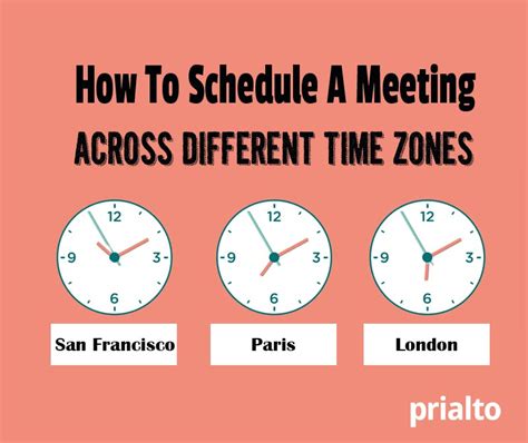 meeting times across time zones.